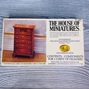 Sealed Dollhouse Miniature Chippendale Chest of Drawers KIT 1:12  1” scale E48